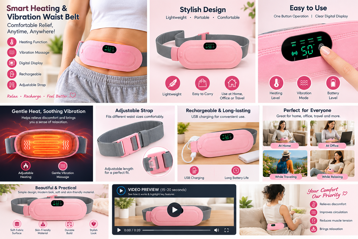 Smart Heating & Vibration Waist Belt
